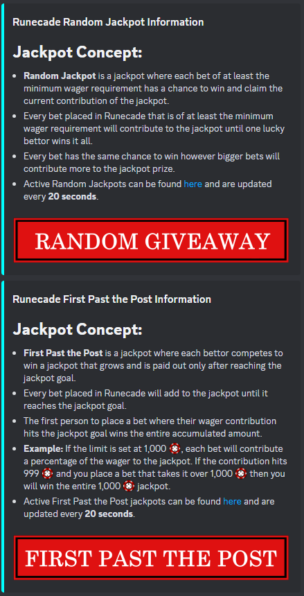 Jackpot info